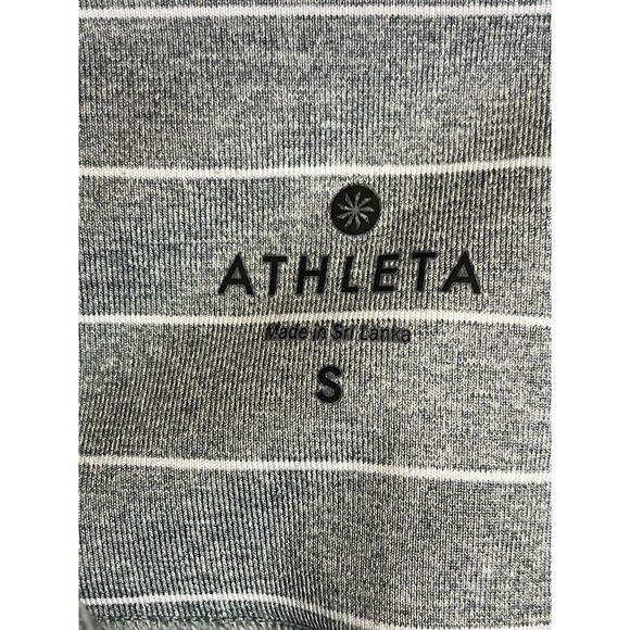Athleta Chaturanga 7/8 Athletic Legging Pants‎ Womens S Gray Striped Stretch - Picture 6 of 11